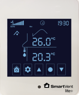 Smartvent advance setting menu for a LITE + system